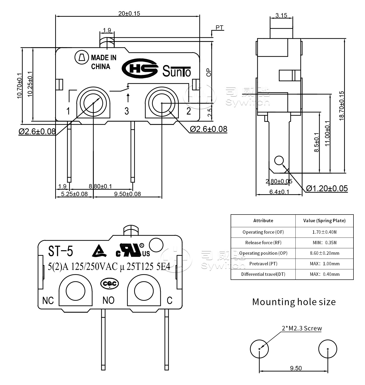 5A SPST-NO Industrial Equipment Trigger Switch (1)