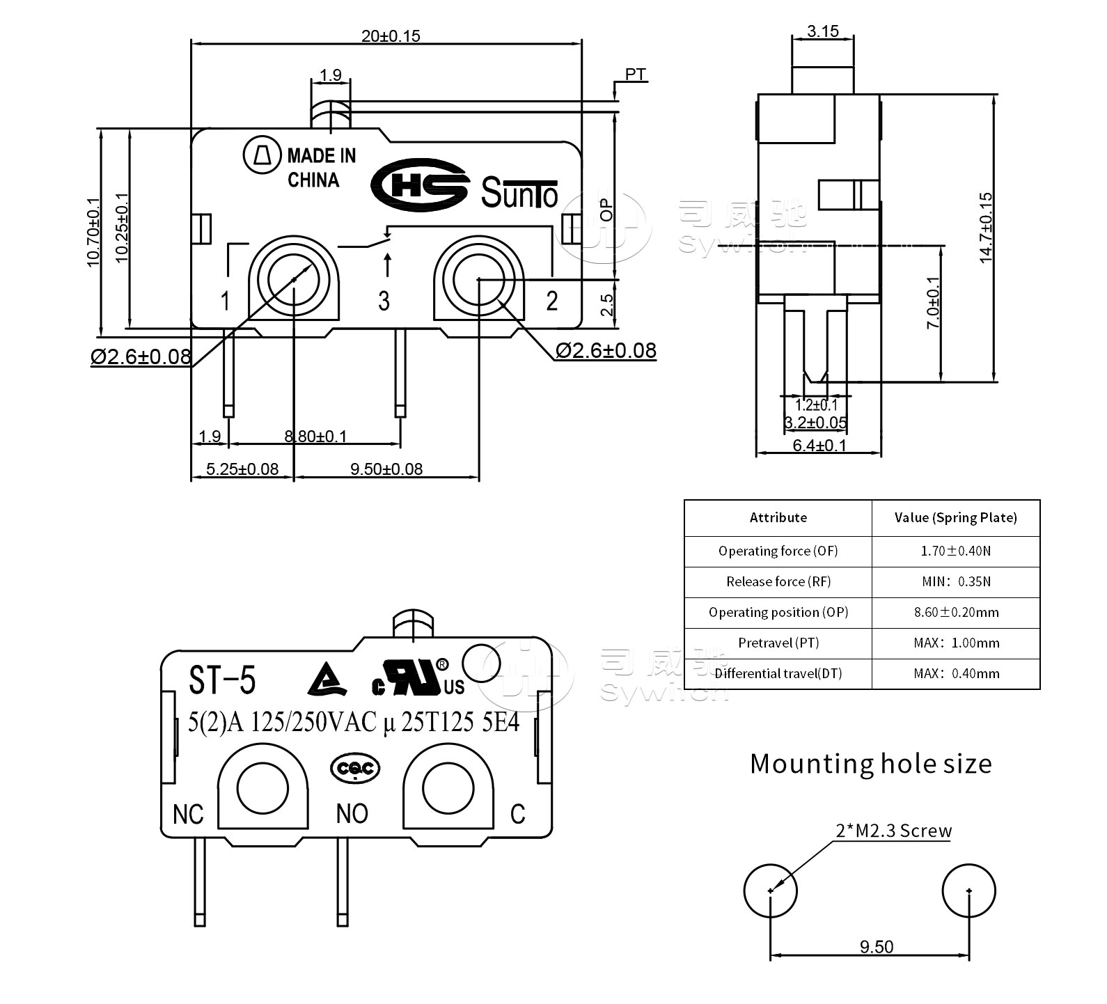 SPST-NO PCB Terminal Micro Switch (1)