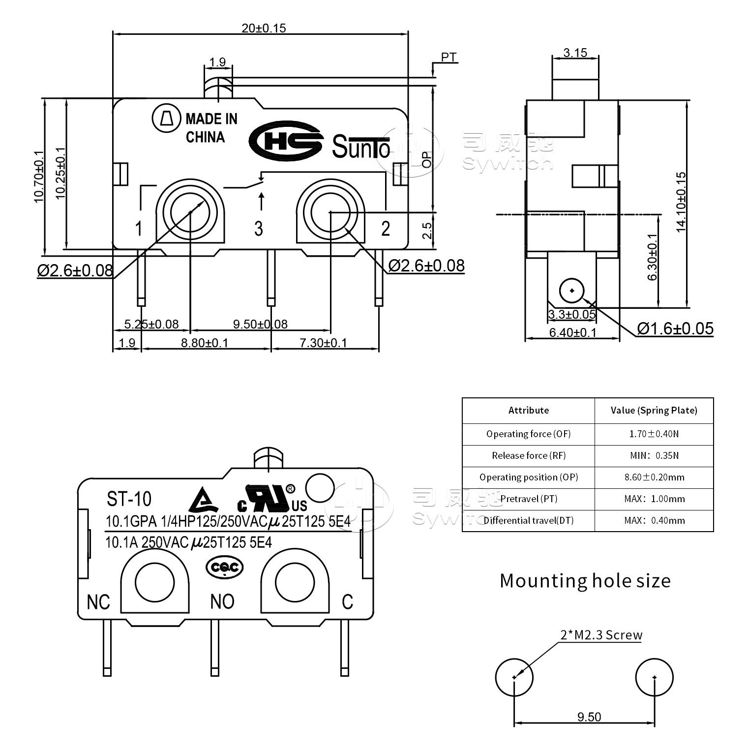 Safe and reliable 10.1A Double pole micro switch (4)